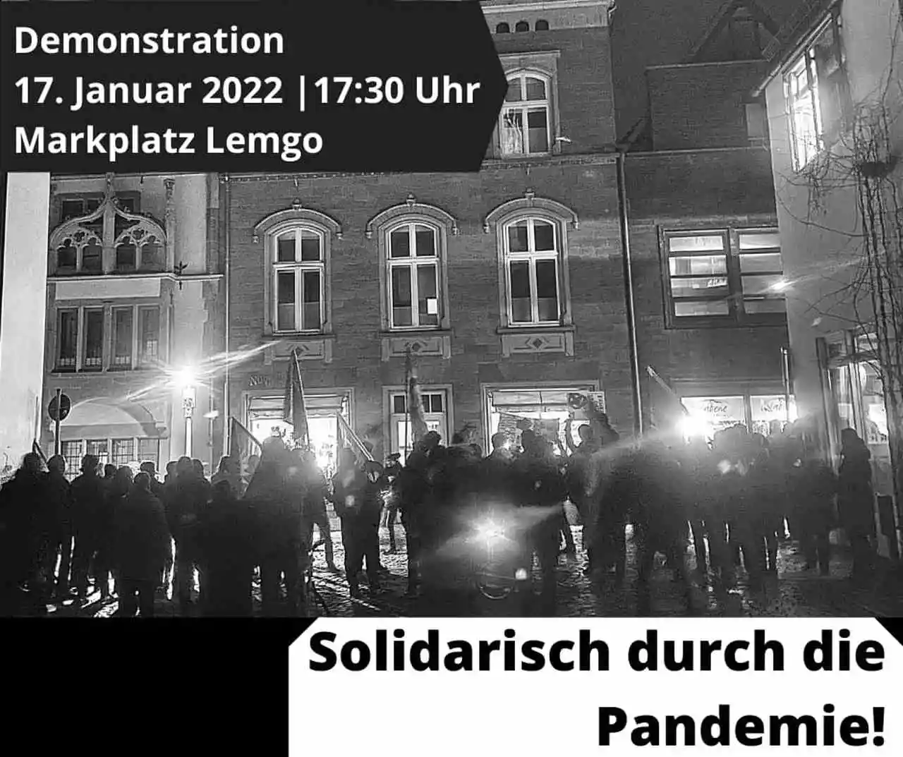 Beitragsbild Solidarisch durch die Pandemie - Demo am 17.1.2022